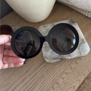 Celine Black Oversized Round Sunglasses